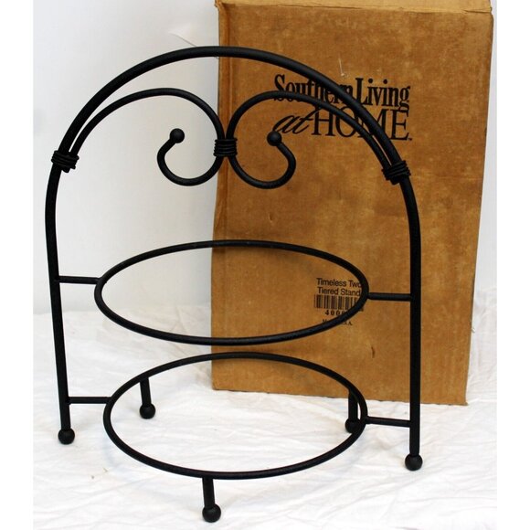 Southern Living Tiered Plate Pie Stand Timeless Two Wrought Iron Black #40009 - Picture 1 of 6